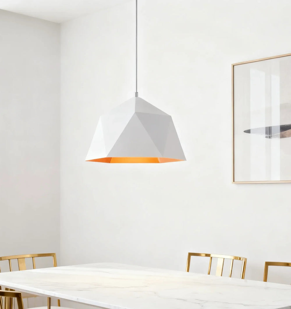 Lampadario a campana moderno in metallo dal design geometrico per la sala da pranzo