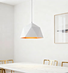 Lampadario a campana moderno in metallo dal design geometrico per la sala da pranzo