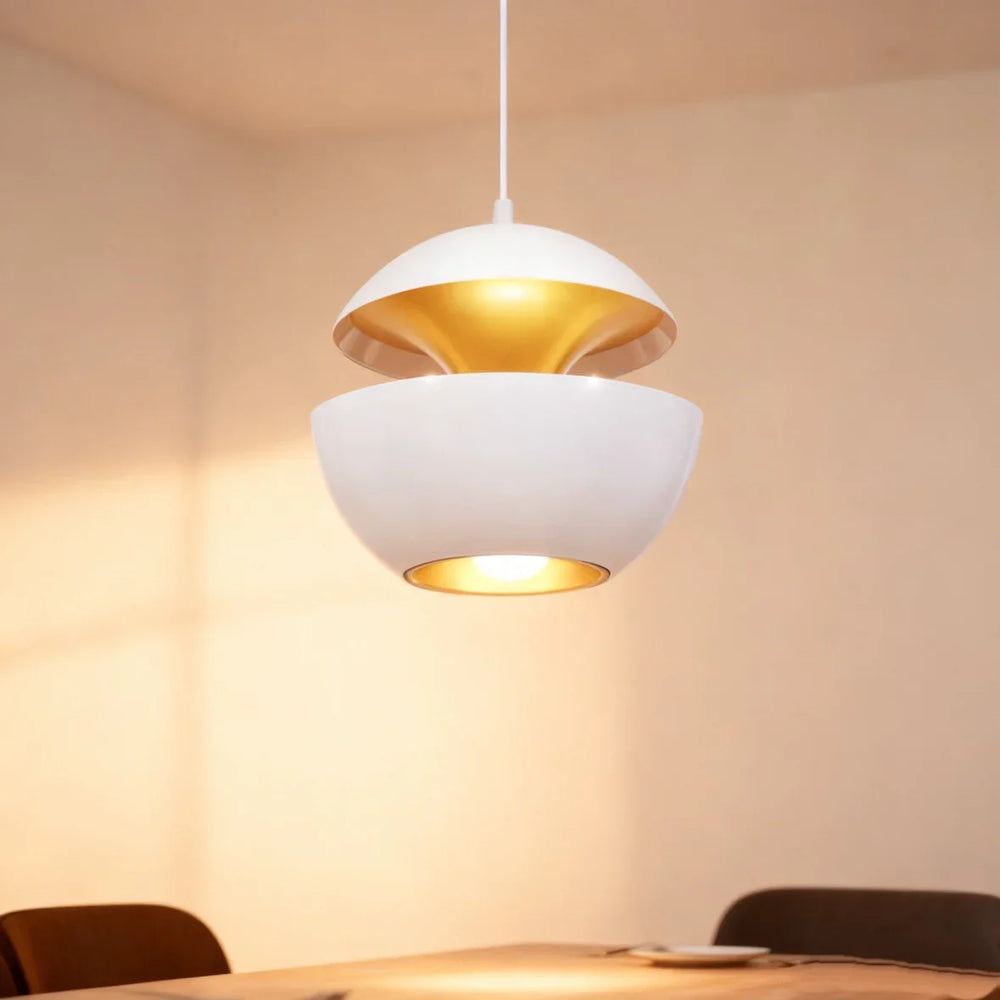 Lampadario a sospensione in metallo moderno a forma di fungo per sala pranzo