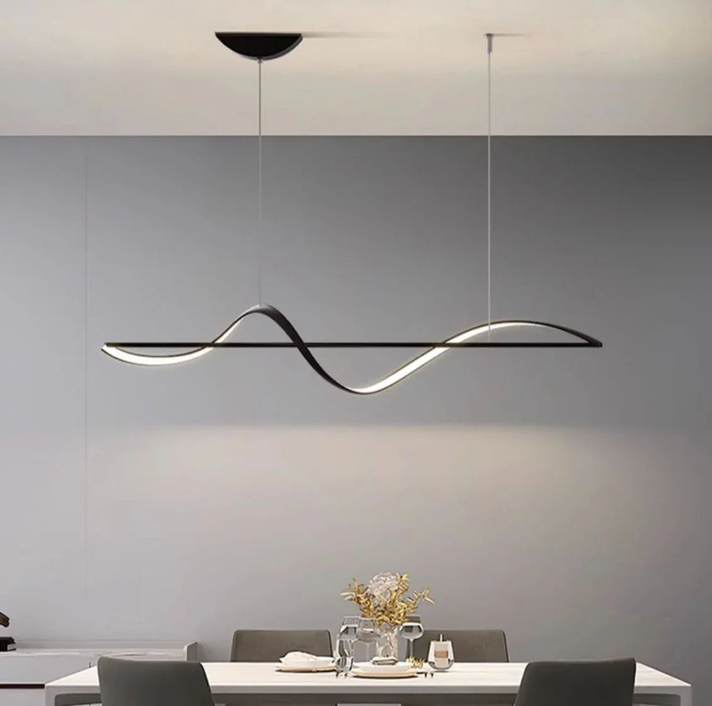 Lampadario da cucina dal design moderno dimmerabile con forma ondulata