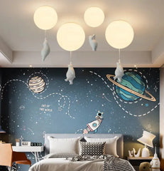 Plafoniera LED per cameretta con sfera bianca e orsetto decorativo