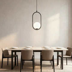 Lampadario con sfere in vetro LED design moderno altezza regolabile per sala pranzo