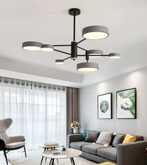 Lampadario a bracci in metallo nordico LED dimmerabili per soggiorno