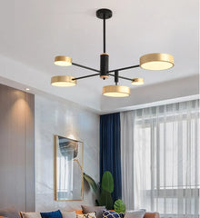 Lampadario a bracci in metallo nordico LED dimmerabili per soggiorno