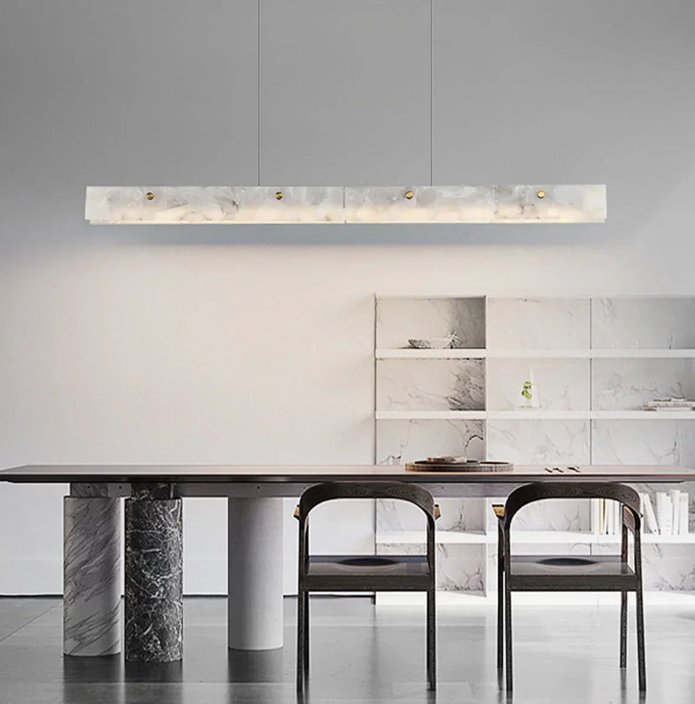 Lampadario in marmo lineare moderno LED dimmerabile per sala da pranzo