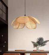 Lampadario in rattan a LED stile nordico a sospensione per sala da pranzo
