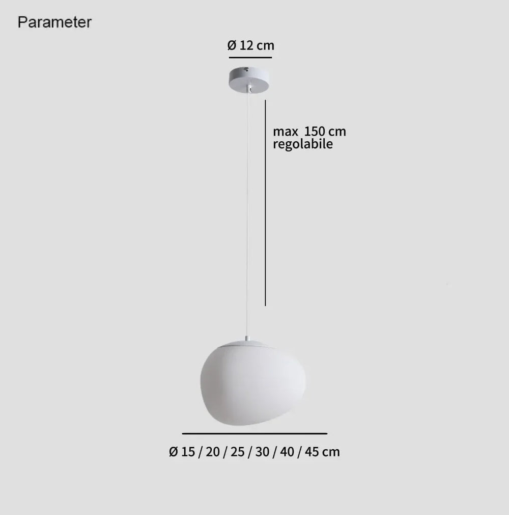 Lampadario a sfere bianche stile nordico per sala da pranzo