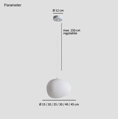Lampadario a sfere bianche stile nordico per sala da pranzo
