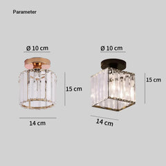Plafoniera LED per corridoio dal design moderno in cristallo