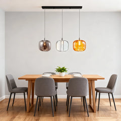 Lampadario a sospensione con sfere in cristallo moderno a LED per sala da pranzo