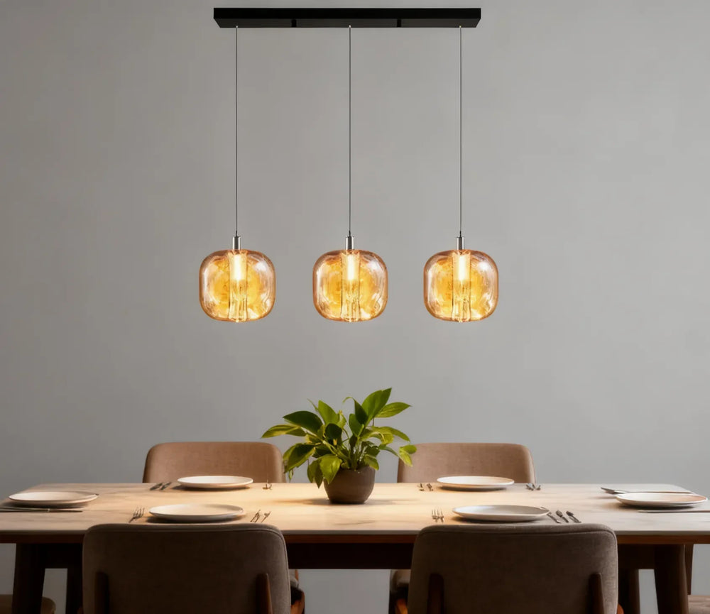 Lampadario a sospensione con sfere in cristallo moderno a LED per sala da pranzo
