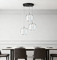 Lampadario a sospensione con sfere in cristallo moderno a LED per sala da pranzo