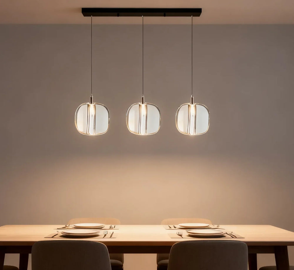 Lampadario a sospensione con sfere in cristallo moderno a LED per sala da pranzo
