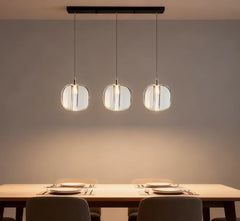 Lampadario a sospensione con sfere in cristallo moderno a LED per sala da pranzo