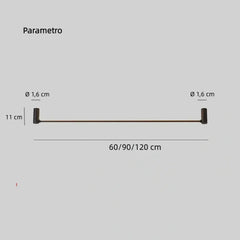 Plafoniera LED lineare da soffitto orientabile in metallo nero per soggiorno