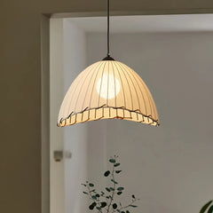 Lampada a sospensione dimmerabile in tessuto dalla forma a cupola in stile nordico