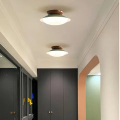 Plafoniera tonda a LED dimmerabile in stile Mid-Century per corridoio