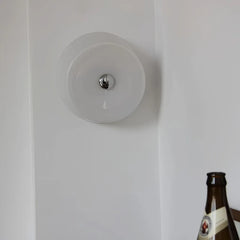 Applique rotonda LED dimmerabile in vetro stile nordico per camera da letto