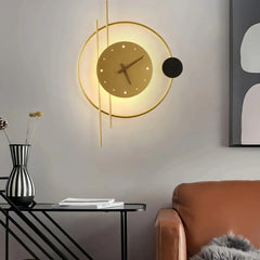 Applique decorativa rotonda con orologio integrato LED dimmerabile per soggiorno