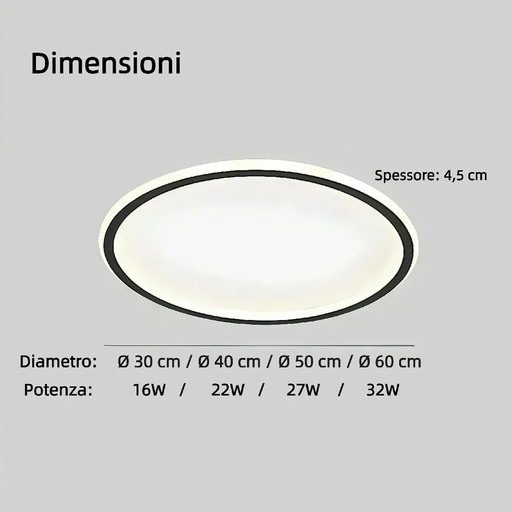 Plafoniera LED rotonda dimmerabile da soffitto stile moderno per camera da letto