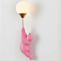 Applique da parete per cameretta a sfera con orsetto LED luce delicata