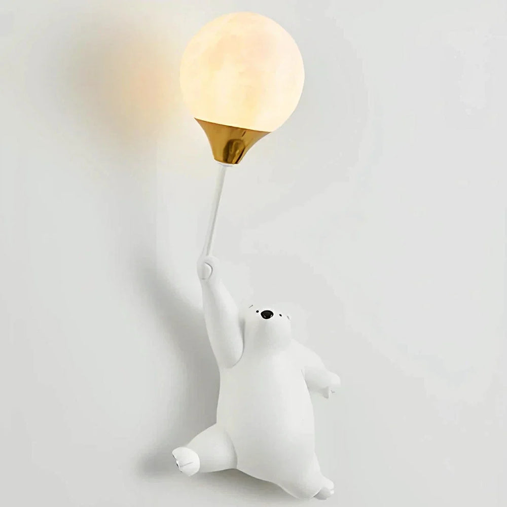 Applique da parete per cameretta a sfera con orsetto LED luce delicata