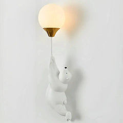 Applique da parete per cameretta a sfera con orsetto LED luce delicata