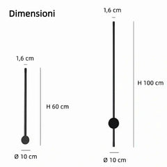 Applique da esterno lineare LED orientabile IP65 in metallo nero dal design minimalista