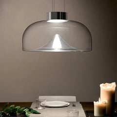 Lampada a sospensione in vetro soffiato a campana LED dimmerabile moderna per isola cucina