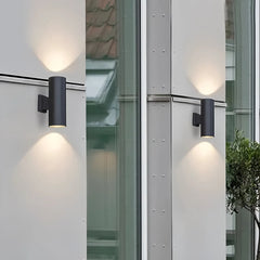 Applique a doppio fascio da esterno LED cilindrica per balcone