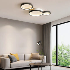 Luci da soffitto plafoniera LED design nordico a dischi multipli dimmerabile per soggiorno