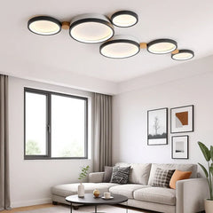 Luci da soffitto plafoniera LED design nordico a dischi multipli dimmerabile per soggiorno