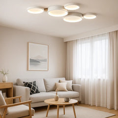 Luci da soffitto plafoniera LED design nordico a dischi multipli dimmerabile per soggiorno