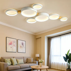 Luci da soffitto plafoniera LED design nordico a dischi multipli dimmerabile per soggiorno