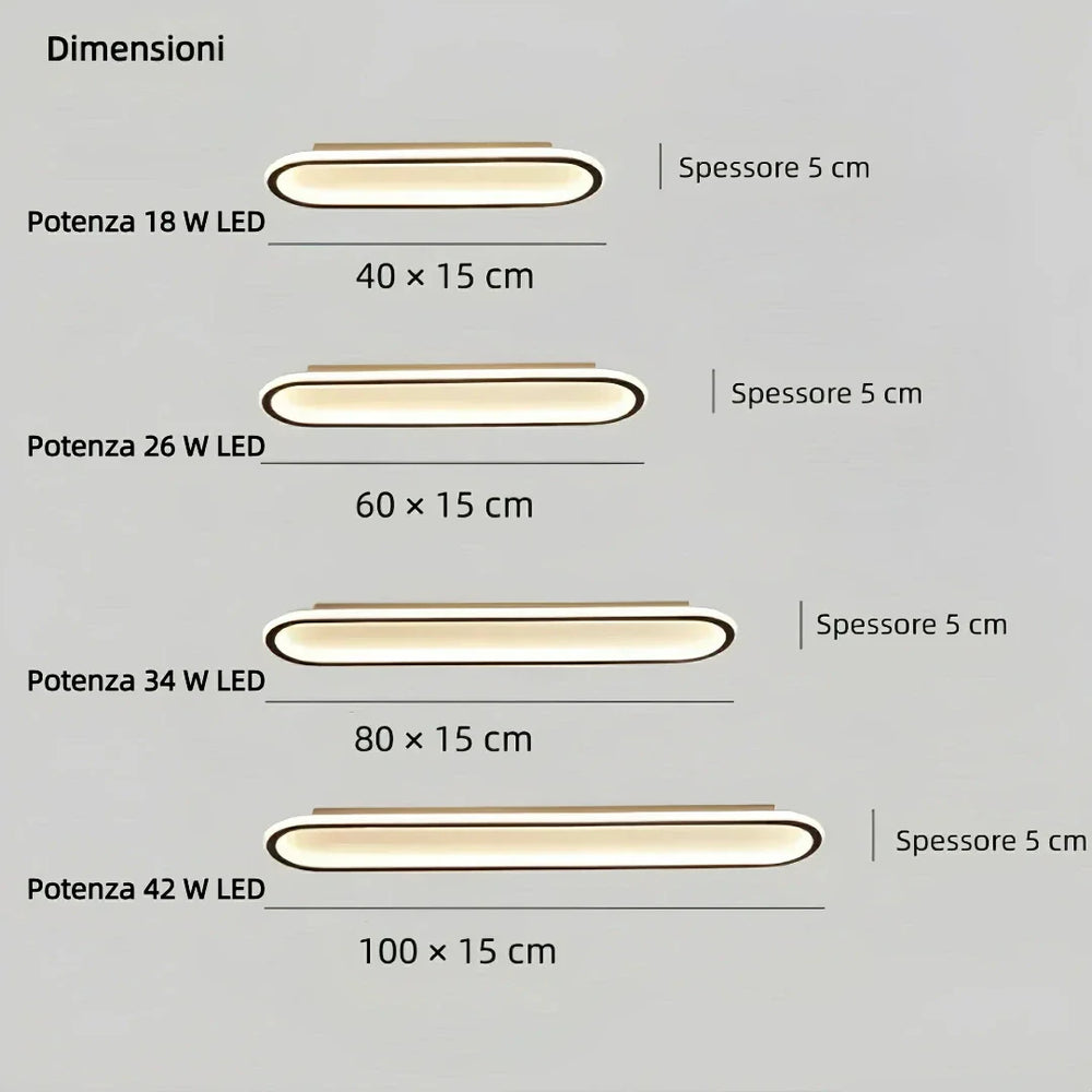 Plafoniera lunga a LED moderna per corridoio