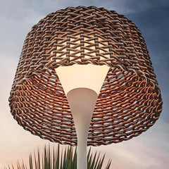 Lampada da terra per esterno in rattan stile nordico LED solare altezza 176 cm per terrazzo