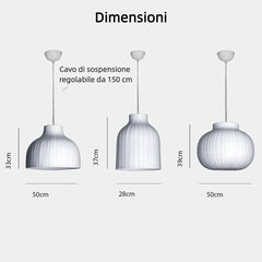 Lampadario a forma di lanterna in tessuto bianco in stile nordico per la sala da pranzo