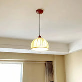 Lampada a sospensione a cupola in tessuto drappeggiato dimmerabile per sala pranzo