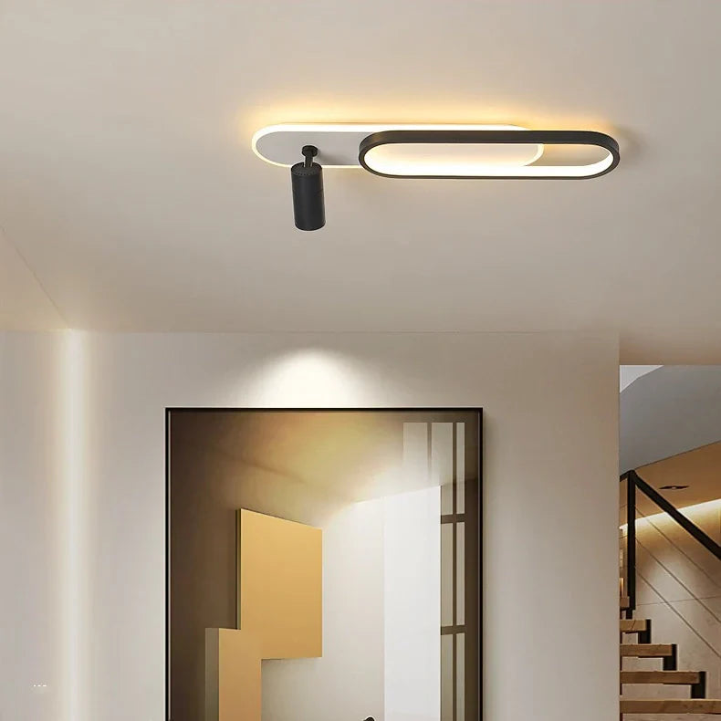 Plafoniera LED da soffitto con faretti orientabili dimmerabile moderna lunga per corridoio