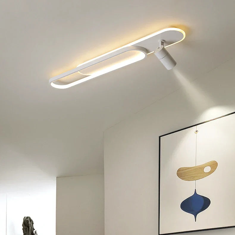 Plafoniera LED da soffitto con faretti orientabili dimmerabile moderna lunga per corridoio