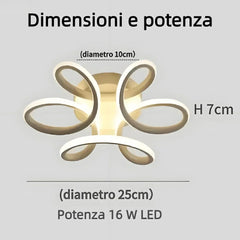 Plafoniera moderna corridoio design moderno LED dimmerabile metallo a fiore astratto