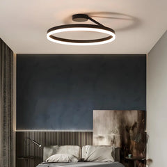 Plafoniera cerchio LED moderna con anello luminoso singolo dimmerabile per camera da letto