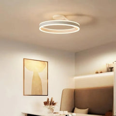 Plafoniera cerchio LED con doppio anello luminoso dimmerabile moderna per camera da letto