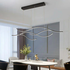 Lampadario moderno a sospensione LED dimmerabile ondulato per sala da pranzo