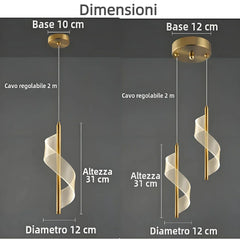Lampadario a sospensione LED per comodino design moderno