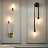 Applique da parete a due luci LED moderna in metallo per comodino