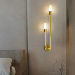 Applique da parete a due luci LED moderna in metallo per comodino