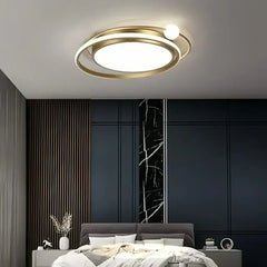 Plafoniera moderna ad anelli LED dal design geometrico dimmerabile per camera da letto