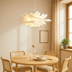 Lampadario fiore di design moderno con altezza regolabile per sala pranzo bianco