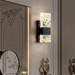 Applique LED in vetro rettangolare dimmerabile dal design elegante per camera da letto